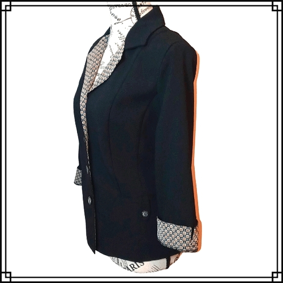 Vintage Studio I Black Retro 80's Statement Blazer Size 10 - Picture 6 of 10